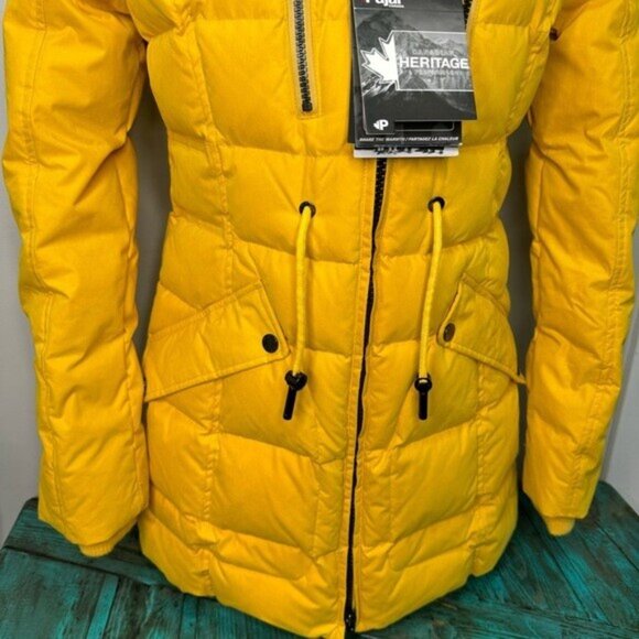Pajar Yellow Parka Ava Snow Winter Jacket Size Small NWT Down Filled Brand New - Picture 4 of 16